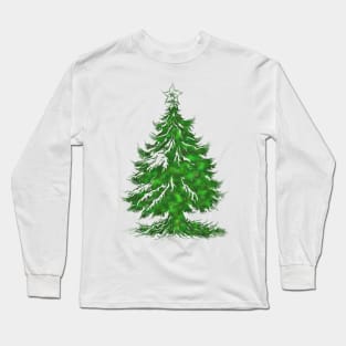 Christmas Tree with Star on Top Long Sleeve T-Shirt